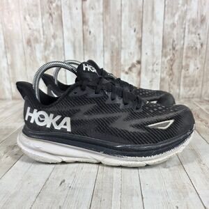 Hoka One One Clifton 9 Wide Women's Running Shoes Black W 6.5D Athletic Sneakers